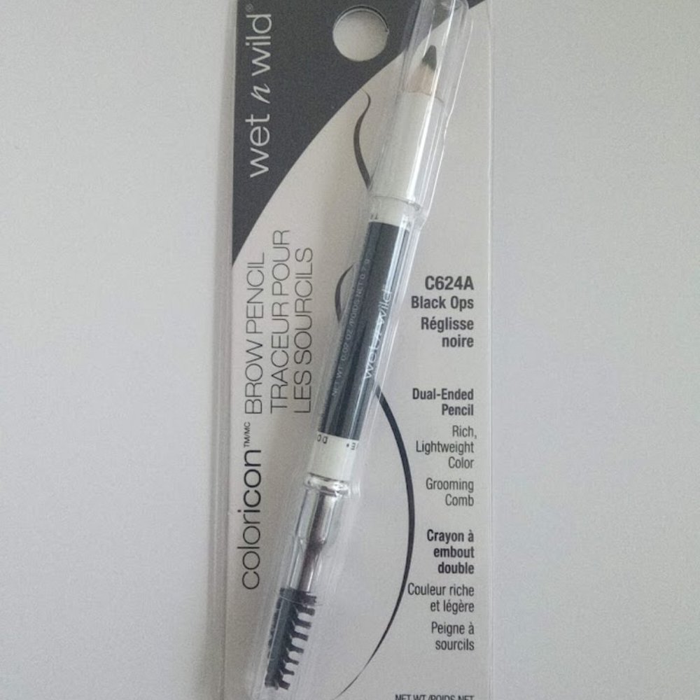 Wet N Wild Dual Ended Brow Pencil & Eye Brow Brush Black Ops C264A Net WT .7g
